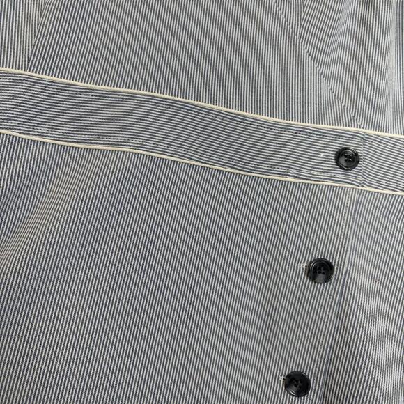 Talbots 10 Blue and White Striped Seersucker Knee Length Fit and Flare Dress - Picture 5 of 9